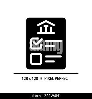 2D pixel perfect glyph style icon representing voting Stock Vector