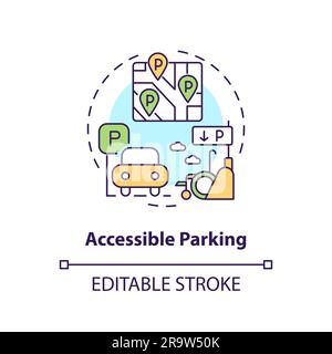 Accessible parking concept icon Stock Vector