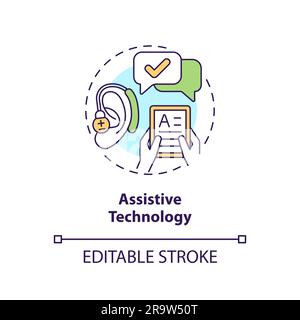 Assistive technology concept icon Stock Vector