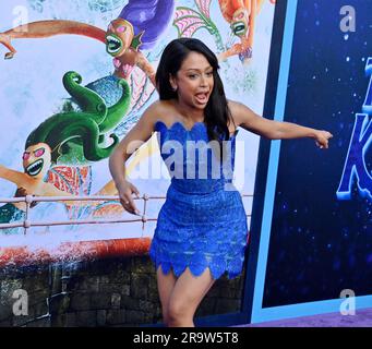 Los Angeles, United States. 28th June, 2023. Cast member Liza Koshy attends the premiere of the animated comedy motion picture fantasy 'Ruby Gillman, Teenage Kraken' at the TCL Chinese Theatre in the Hollywood section of Los Angeles on Wednesday, June 28, 2023. Storyline: A shy adolescent learns that she comes from a fabled royal family of legendary sea krakens and that her destiny lies in the depths of the waters, which is bigger than she could have ever imagined. Photo by Jim Ruymen/UPI Credit: UPI/Alamy Live News Stock Photo