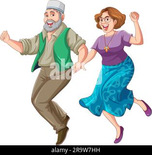 Middle Aged Couple Dancing Vector illustration Stock Vector Image & Art ...