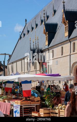 Local food market Beaune Cote-d-Or France Stock Photo