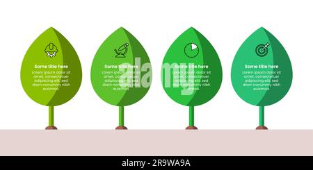 Infographic template with icons and 4 options or steps. Plant. Can be used for workflow layout, banner, diagram, webdesign. Vector illustration Stock Vector
