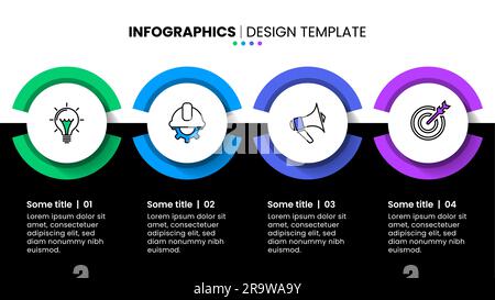 Infographic template with icons and 4 options or steps. Line. Can be used for workflow layout, diagram, webdesign. Vector illustration Stock Vector