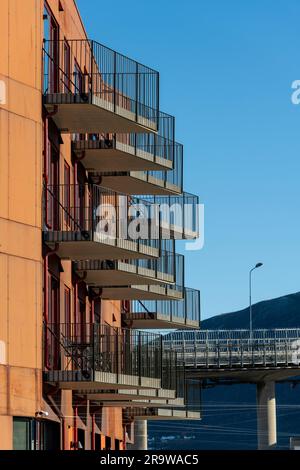 Tromso harbor modern apartment block - stock photo Stock Photo
