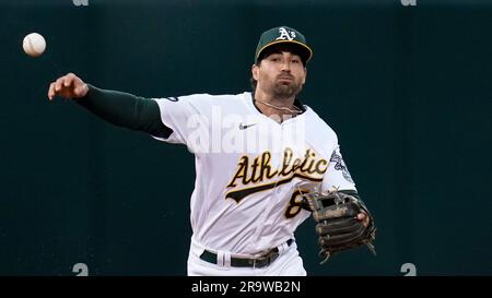 Oakland Athletics' Tyler Wade during a baseball game against the  Philadelphia Phillies in Oakland, Calif., Sunday, June 18, 2023. (AP  Photo/Jeff Chiu Stock Photo - Alamy