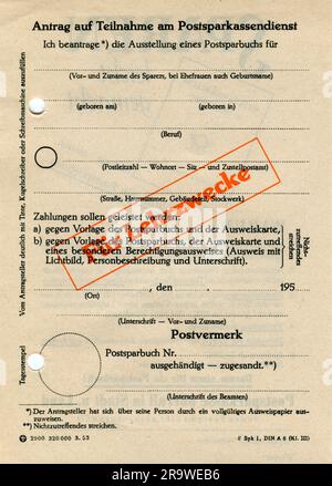 mail, form, German Federal Post Office, ADDITIONAL-RIGHTS-CLEARANCE-INFO-NOT-AVAILABLE Stock Photo