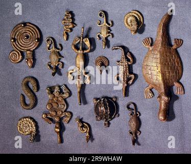 fine arts, countries, Ghana, gold weights of the Ashanti, animals, brass casting, private collection, ARTIST'S COPYRIGHT HAS NOT TO BE CLEARED Stock Photo
