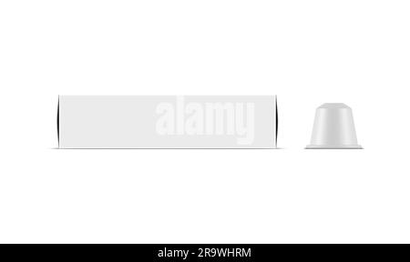 coffee capsule package mock up. Vector illustration Stock Vector