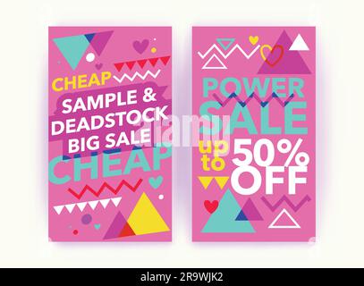 Modern website banner template. Discount sale banner. Vector illustration fashion newsletter designs, purple poster design for print or web, media Stock Vector