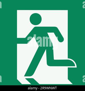 ISO 7010 E001 – Emergency exit (left hand) Stock Vector