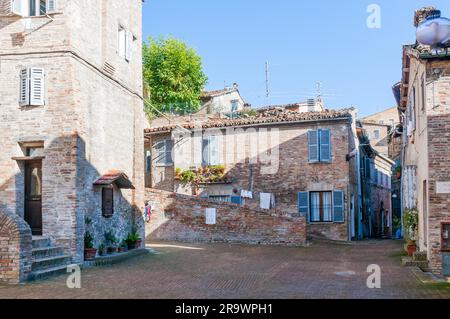 A view of a street in the renaissance town of Urbino Stock Photo