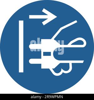 ISO 7010 M006 – Disconnect mains plug from electrical outlet Stock Vector