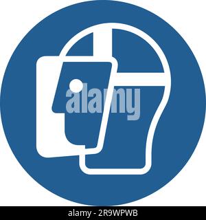 ISO 7010 M013 – Wear a face shield Stock Vector