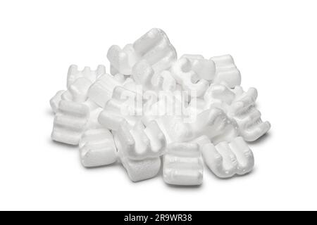 Fill packaging peanuts isolated on white background Stock Photo