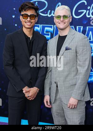 Hollywood, United States. 28th June, 2023.  Franskiiz and Watrcup of musical band Calabasas arrive at the Los Angeles Premiere Of Universal Pictures And DreamWorks Animation's 'Ruby Gillman: Teenage Kraken' held at the TCL Chinese Theatre IMAX on June 28, 2023 in Hollywood, Los Angeles, California, United States. (Photo by Xavier Collin/Image Press Agency) Credit: Image Press Agency/Alamy Live News Stock Photo