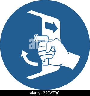ISO 7010 M037 — close and secure the hatch (lifeboat launch sequence) Stock Vector