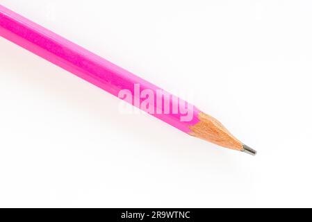 Pink pencil isolated on white background Stock Photo