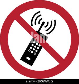 ISO 7010 P013 – No activated mobile phone. No Activated Mobile Phone. No phones sign vector. No mobile phone sign. No active cellphone. Stock Vector
