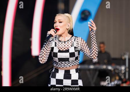 Gwen Stefani performs at BST Hyde Park 2023.   Image shot on 25th June 2023. Stock Photo