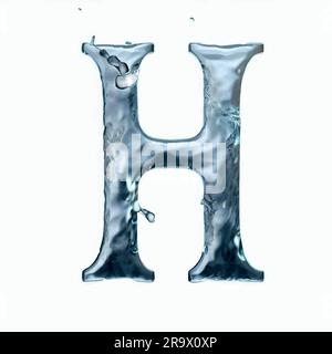 capital letter H in water with blank image background Stock Vector