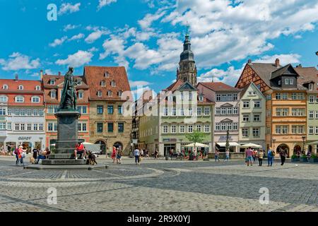 Monument to Prince Albert of Saxe-Coburg and Gotha, Market Square, Coburg, Bavaria, Germany Stock Photo