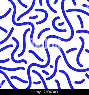 Abstract blue organic lines background. For wall decoration, print, packaging or postcard. Vector illustration, flat design Stock Vector