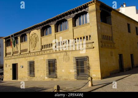 Old butcher's shop 'Antigua Carniceria', Plaza del Populo, Baeza, Jaen, Andalucia, Spain Stock Photo