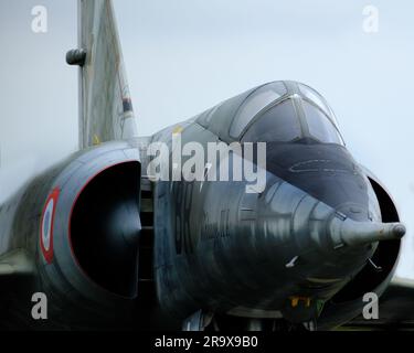 The Dassault Mirage IV was a French supersonic strategic bomber and deep-reconnaissance aircraft. Developed by Dassault Aviation. Stock Photo