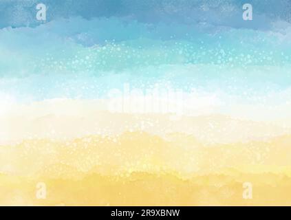 Hand painted decorative beach themed watercolour background Stock Vector