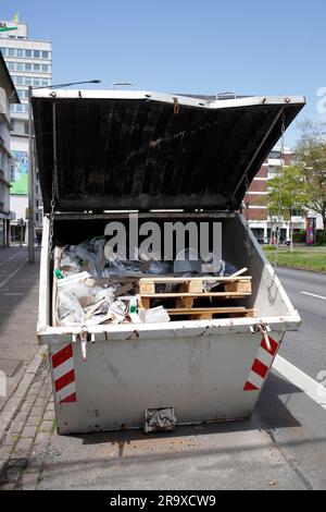 Skip Building Rubble Container, skip for building rubble and bulky waste standing on the ...