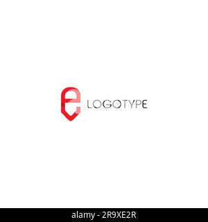 E Letter Logo Simple and unique logo. combination letter E + Pencil Stock Vector