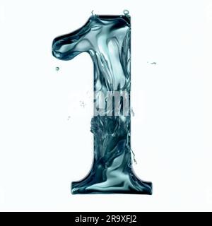 number one in the form of water Stock Vector