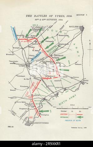 Battle of Ypres 1914. 23rd October 1914. First World War. 1933 old ...