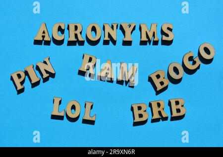 Internet Slang, Acronyms Including BRB, Be Right Back, LOL, Lots Of Laughs,  OMG, Oh My God, And TYT, Take Your Time Stock Photo, Picture and Royalty  Free Image. Image 145560201.