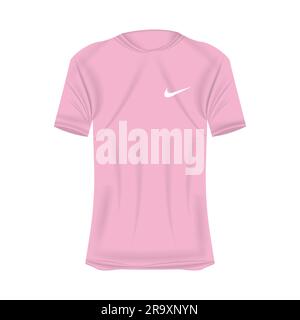 Nike Logo T-Shirt Mockup In White Colors. Mockup Of Realistic Shirt With  Short Sleeves. Blank T-Shirt Template With Empty Space For Design. Nike  Brand Stock Vector Image & Art - Alamy