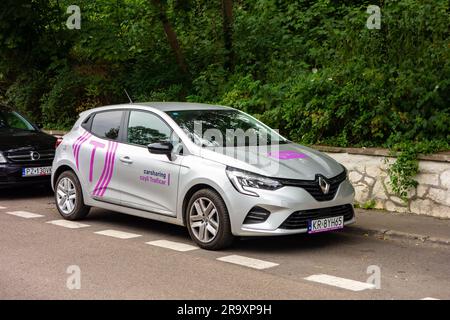 SOPOT, CZECH REPUBLIC - JULY 31, 2022: Renault Clio of Polish Traficar car sharing company in the treets of Sopot, Poland Stock Photo