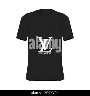 Premium Vector  Louis vuitton logo tshirt mockup in black colors mockup of  realistic shirt with short sleeves blank tshirt template with empty space  for design louisvuitton brand
