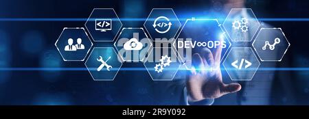 DevOps Methodology Development Operations agil programming technology concept. Stock Photo