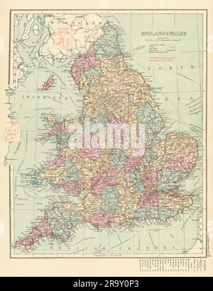 WALES antique index map by GW BACON 1883 old vintage plan chart Stock ...