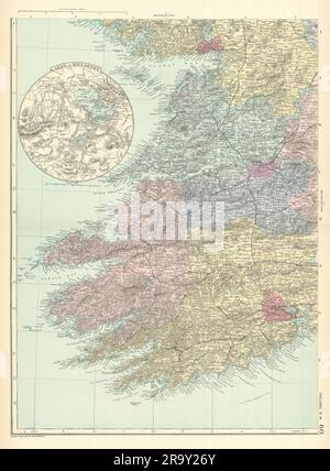 IRELAND (South West) Munster Cork Kerry Clare Limerick GW BACON 1891 old map Stock Photo