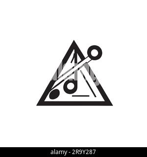 illustration logo of Triangle Musical instrument in black color Stock Vector