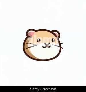 hamster logo illustration on a white canvas Stock Vector