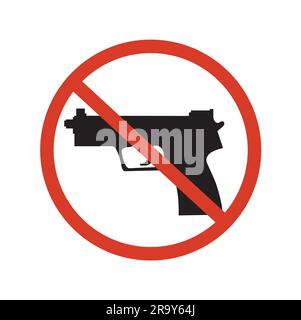 No weapons area sign on a white background with copy space Stock Vector