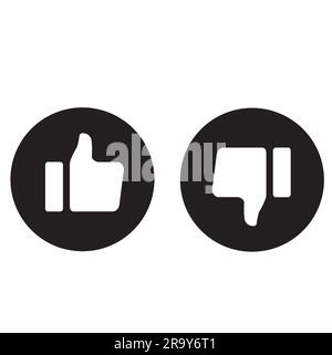 Thumb up and thumb down signs on a white background with copy space Stock Vector