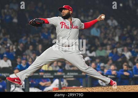 Philadelphia Phillies relief pitcher JOSE ALVARADO closes out the victory  for the Phillies in the bottom of the ninth inning during the MLB game  betwe Stock Photo - Alamy