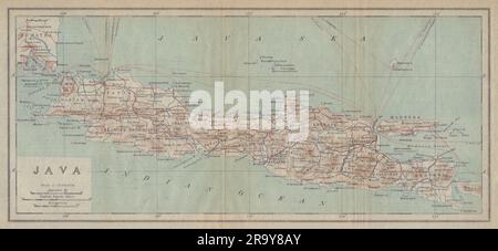 The island of Java. Dutch East Indies. Indonesia 1917 old antique map chart Stock Photo