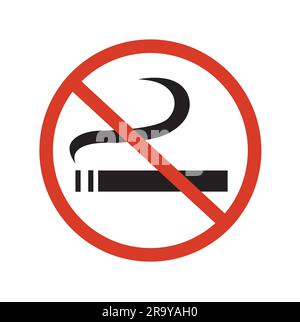 No smoking sign on a white background with copy space Stock Vector