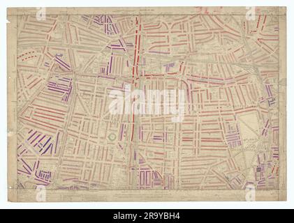 LSE POVERTY OS PROOF MAP Hackney Downs - Kingsland - Dalston - Haggerston 1928 Stock Photo