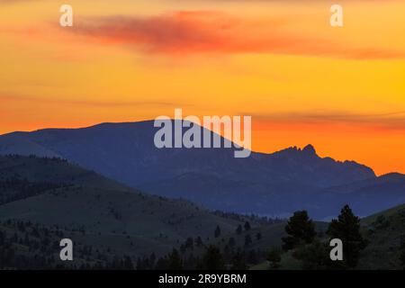 sunrise over sleeping giant mountain near helena, montana Stock Photo